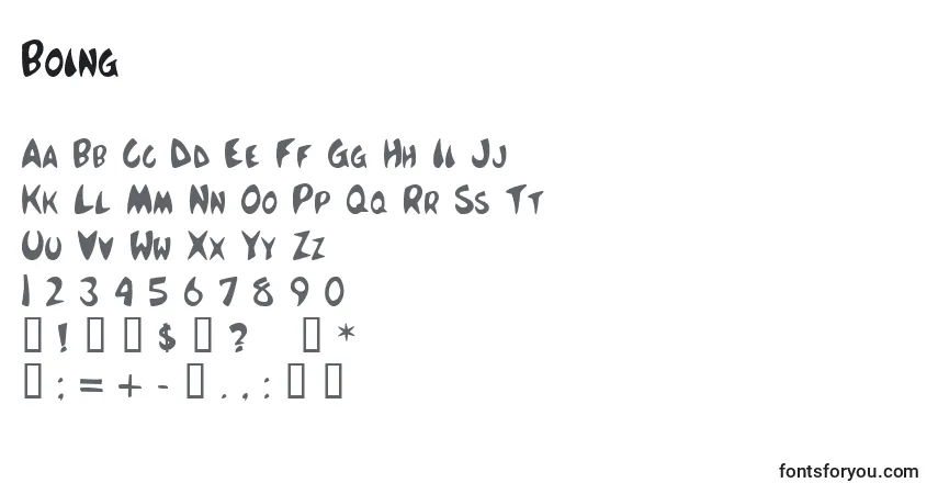 Boing-fontti – aakkoset, numerot, erikoismerkit