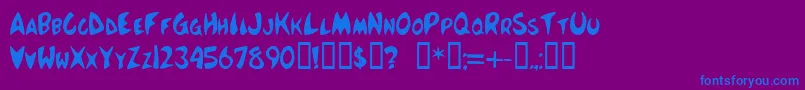 Boing Font – Blue Fonts on Purple Background