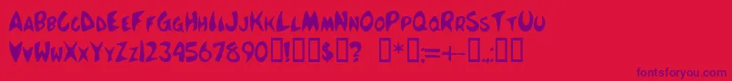 Boing Font – Purple Fonts on Red Background