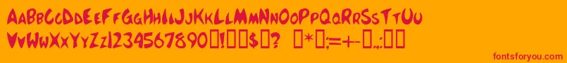 Boing Font – Red Fonts on Orange Background