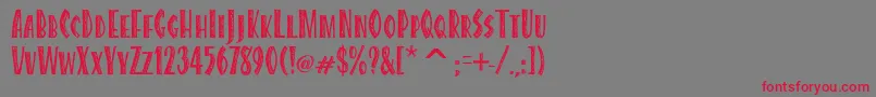 CaribbeanitcTtRoman Font – Red Fonts on Gray Background