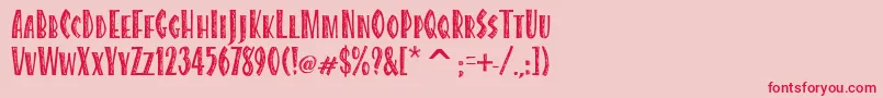 CaribbeanitcTtRoman Font – Red Fonts on Pink Background