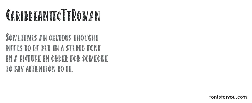 Обзор шрифта CaribbeanitcTtRoman
