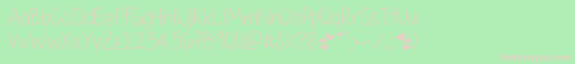 MyFirstCrushThin Font – Pink Fonts on Green Background