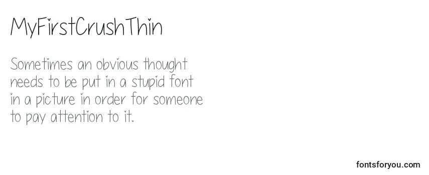 Review of the MyFirstCrushThin Font