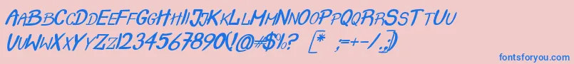 CrashItalic Font – Blue Fonts on Pink Background