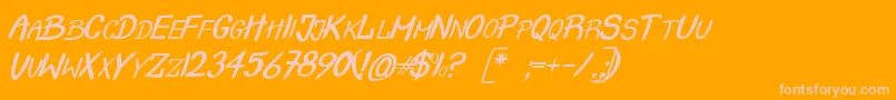 CrashItalic Font – Pink Fonts on Orange Background