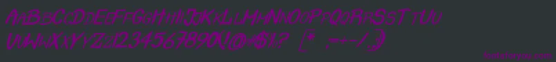 CrashItalic Font – Purple Fonts on Black Background
