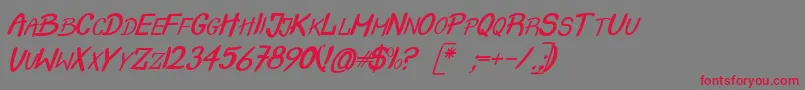 フォントCrashItalic – 赤い文字の灰色の背景