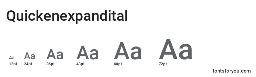 Размеры шрифта Quickenexpandital