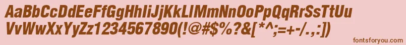 AglettericacondensedlightBoldoblique Font – Brown Fonts on Pink Background
