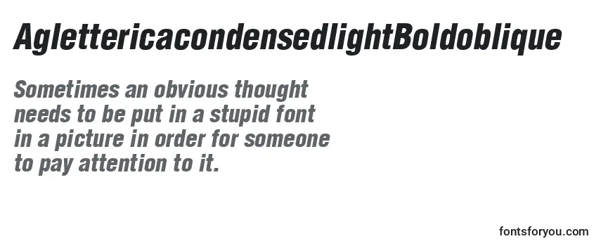 Review of the AglettericacondensedlightBoldoblique Font