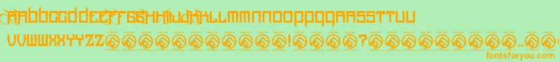 HoodrichRegular Font – Orange Fonts on Green Background