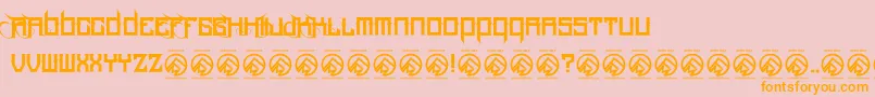 HoodrichRegular Font – Orange Fonts on Pink Background