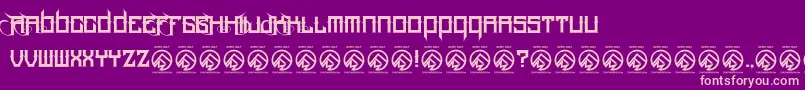 HoodrichRegular Font – Pink Fonts on Purple Background