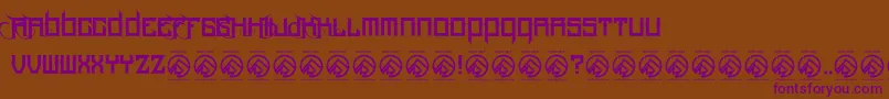 HoodrichRegular Font – Purple Fonts on Brown Background