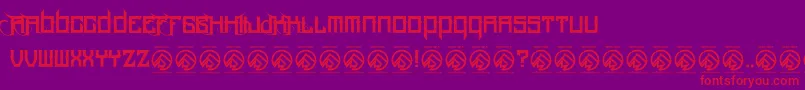 HoodrichRegular Font – Red Fonts on Purple Background