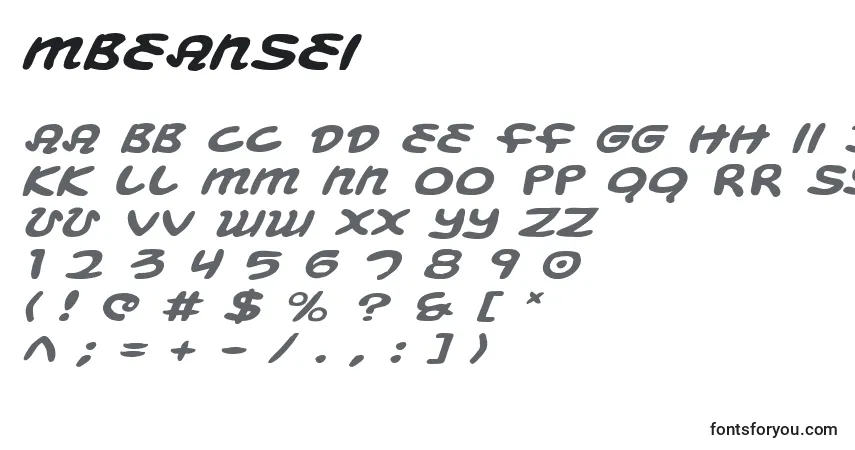 Mbeanseiフォント–アルファベット、数字、特殊文字