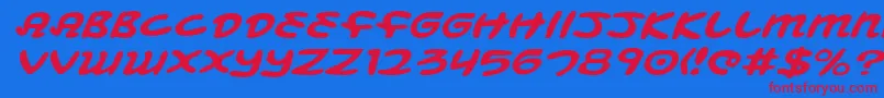 Mbeansei Font – Red Fonts on Blue Background