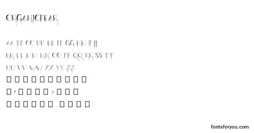 OrganicFear Font – alphabet, numbers, special characters