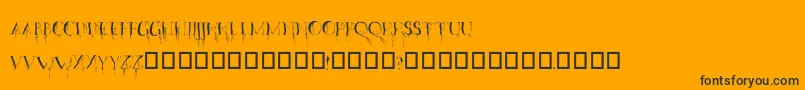 OrganicFear-Schriftart – Schwarze Schriften auf orangefarbenem Hintergrund