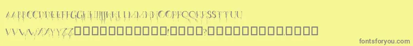OrganicFear-Schriftart – Graue Schriften auf gelbem Hintergrund