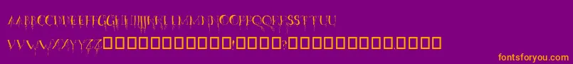OrganicFear Font – Orange Fonts on Purple Background