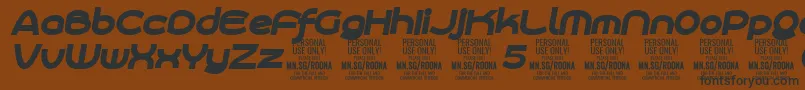 RoonasansblitPersonalUse-Schriftart – Schwarze Schriften auf braunem Hintergrund
