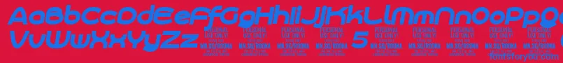 RoonasansblitPersonalUse Font – Blue Fonts on Red Background