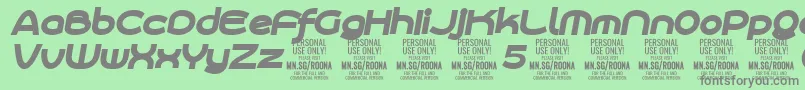 RoonasansblitPersonalUse Font – Gray Fonts on Green Background