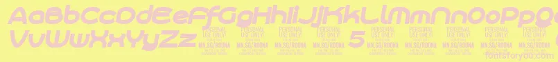 RoonasansblitPersonalUse Font – Pink Fonts on Yellow Background