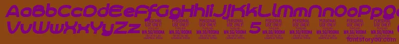 RoonasansblitPersonalUse Font – Purple Fonts on Brown Background