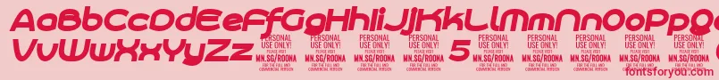 RoonasansblitPersonalUse Font – Red Fonts on Pink Background