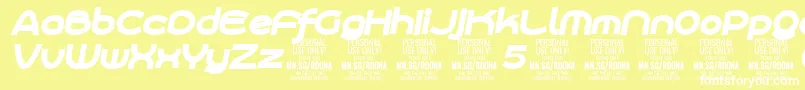 RoonasansblitPersonalUse Font – White Fonts on Yellow Background