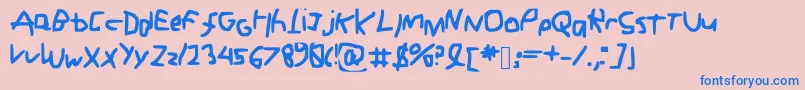 En savoir plus sur la police ChickenScrabble Police ChickenScrabble – polices bleues sur fond rose