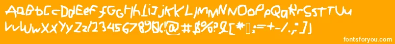 ChickenScrabble Font – White Fonts on Orange Background