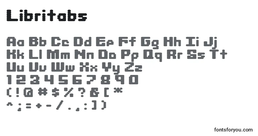 A fonte Libritabs – alfabeto, números, caracteres especiais