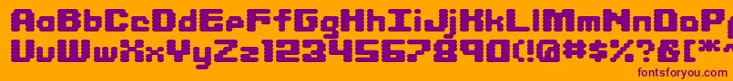 Libritabs-fontti – violetit fontit oranssilla taustalla