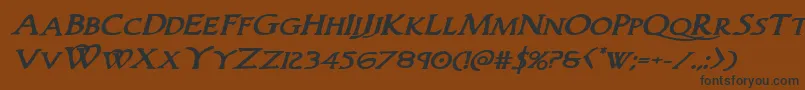 Woodgodboldexpandital Font – Black Fonts on Brown Background