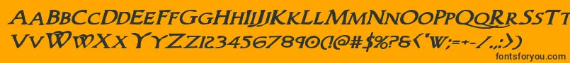 Woodgodboldexpandital Font – Black Fonts on Orange Background