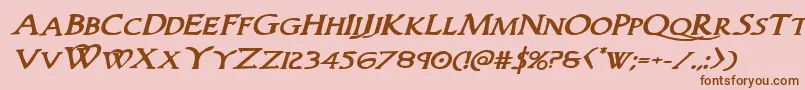 Woodgodboldexpandital Font – Brown Fonts on Pink Background