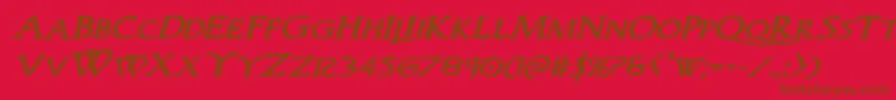 Woodgodboldexpandital Font – Brown Fonts on Red Background