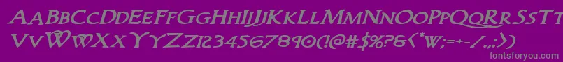 Woodgodboldexpandital Font – Gray Fonts on Purple Background
