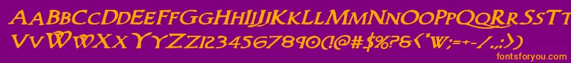 Woodgodboldexpandital Font – Orange Fonts on Purple Background