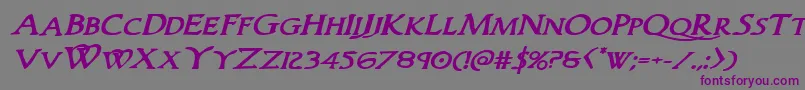 Woodgodboldexpandital Font – Purple Fonts on Gray Background