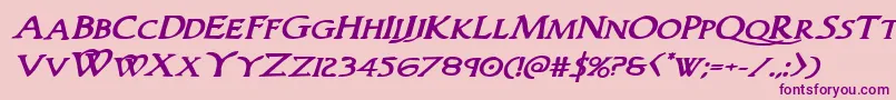 Woodgodboldexpandital Font – Purple Fonts on Pink Background