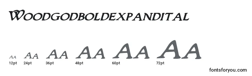 Woodgodboldexpandital Font Sizes