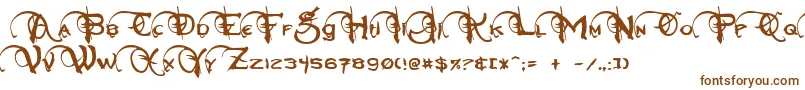 NeverwinterNormal-fontti – ruskeat fontit valkoisella taustalla