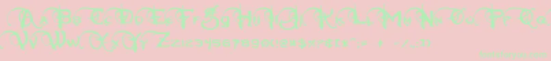 NeverwinterNormal-Schriftart – Grüne Schriften auf rosa Hintergrund