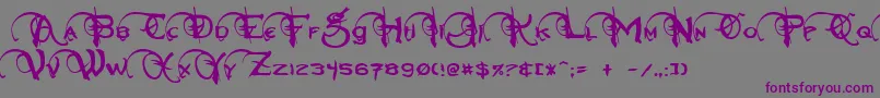 NeverwinterNormal-fontti – violetit fontit harmaalla taustalla